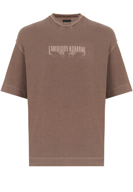 Emporio Armani: Коричневая футболка 