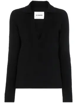 Jil Sander: Свитер с v-образным вырезом 