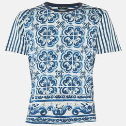 Dolce & Gabbana: Голубая футболка  Majolica