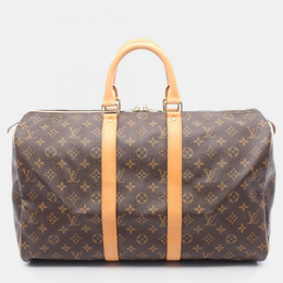 Louis Vuitton: Коричневая сумка  Keepall 45