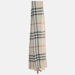 Burberry: Бежеві шарфи 