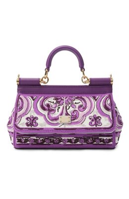 Dolce & Gabbana: Фиолетовая сумка  Sicily Small