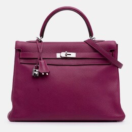 Hermes: Фиолетовая сумка  Kelly