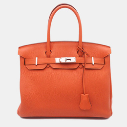 Hermes: Оранжевая сумка  Birkin 30