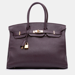 Hermes: Фиолетовая сумка  Birkin 35