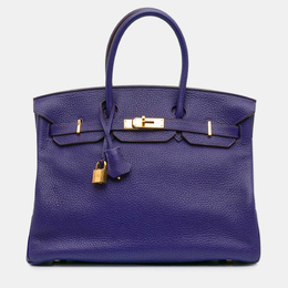 Hermes: Фиолетовая сумка  Birkin 35
