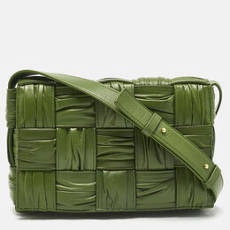 Bottega Veneta: Зелёная сумка  Intreccio