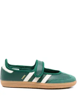 adidas: Зелёные кроссовки  Samba