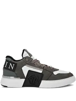 Philipp Plein: Серебристые кроссовки  Phantom Kicks