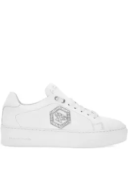 Philipp Plein: Белые кроссовки  Crystal