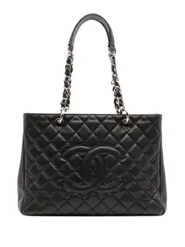 CHANEL Pre-Owned: Чёрная сумка-шоппер 