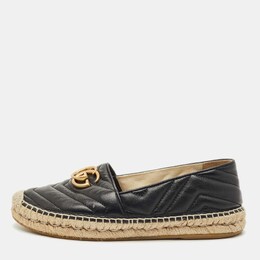 Gucci: Чёрные мокасины  GG Marmont