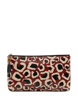 Gucci Pre-Owned: Клатч с леопардовым принтом 