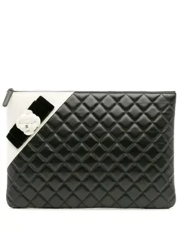 CHANEL Pre-Owned: Белый клатч 