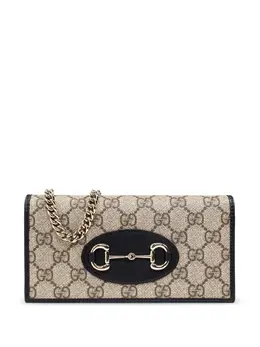 Gucci: Бежевый кошелёк  Horsebit 1955
