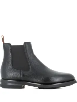 Santoni: Чёрные ботинки 