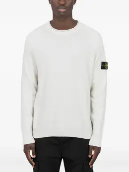 Stone Island: Белый свитер  Compass