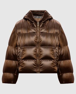 Max Mara: Коричневый пуховик 