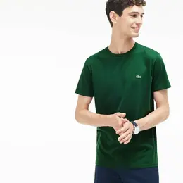 LACOSTE: Зелёная футболка 