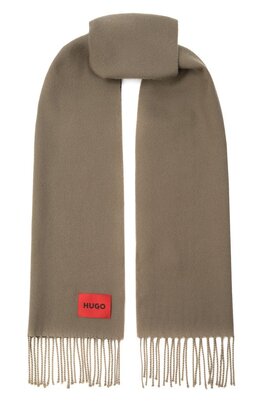 HUGO: Шарф цвета хаки 