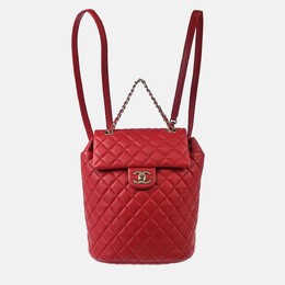 Chanel: Красный рюкзак 