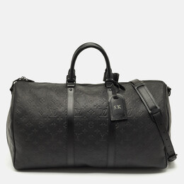 Louis Vuitton: Чёрная сумка  Keepall