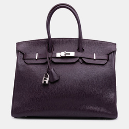 Hermes: Фиолетовая сумка  Birkin 35