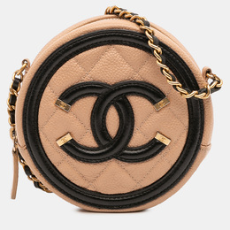 Chanel: Бежевая сумка через плечо 