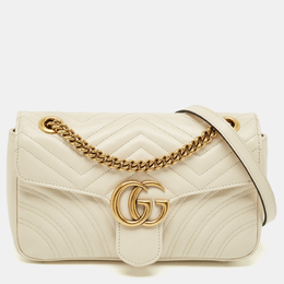 Gucci: Белая сумка  GG Marmont