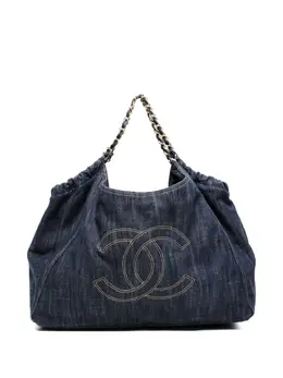 CHANEL Pre-Owned: Синяя сумка-шоппер 