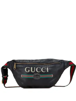 Gucci Pre-Owned: Чёрная поясная сумка 