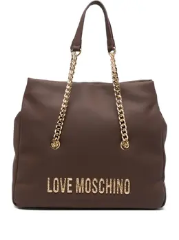Love Moschino: Коричневая сумка-шоппер 