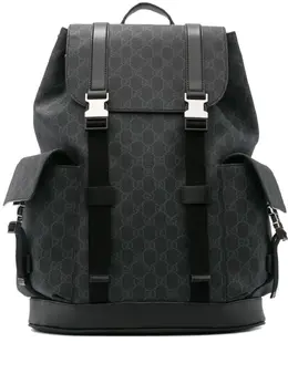 Gucci: Чёрный рюкзак  GG