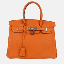 Hermes: Оранжевая сумка  Birkin 30
