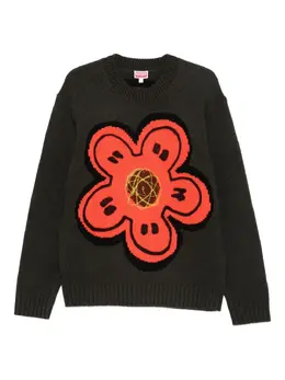 Kenzo: Свитер с цветочным принтом 
