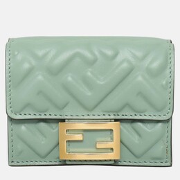 Fendi: Зелёный кошелёк  Baguette
