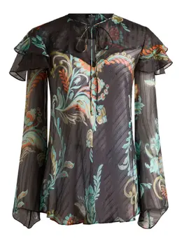 ETRO: Блуза с растительным принтом 