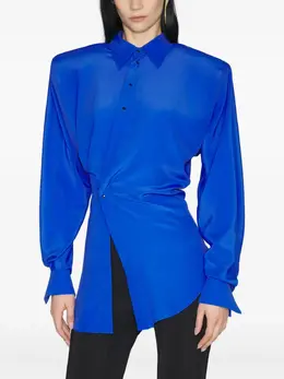 Mugler: Голубая рубашка 