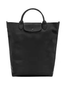 Longchamp: Чёрная сумка-шоппер  Le Pliage