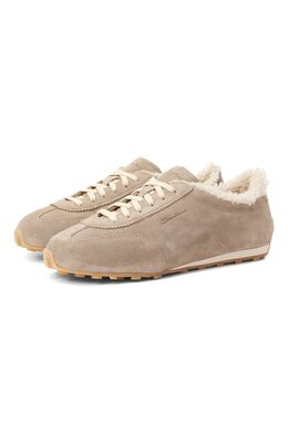 Santoni: Бежевые кроссовки 