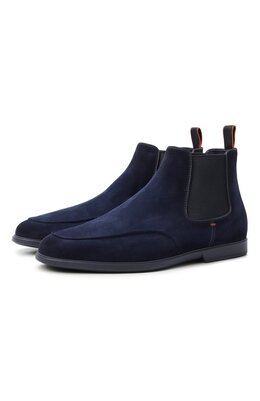 Santoni: Синие ботинки 
