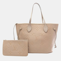 Louis Vuitton: Бежевая сумка-шоппер  Neverfull MM