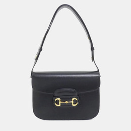 Gucci: Чёрная сумка  Horsebit 1955