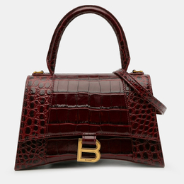 Balenciaga: Красная сумка на руку  Hourglass