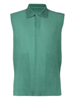 Homme Plissé Issey Miyake: Зелёная майка 