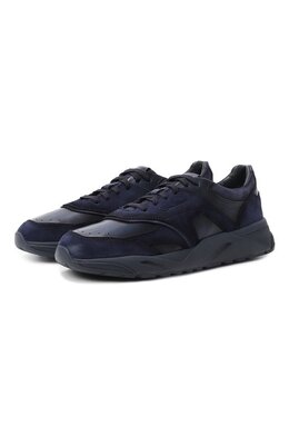 Santoni: Синие кроссовки 
