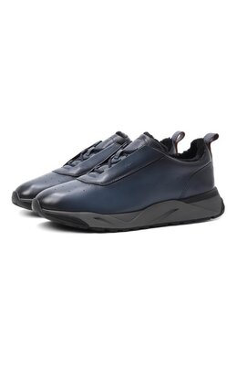 Santoni: Синие кроссовки 