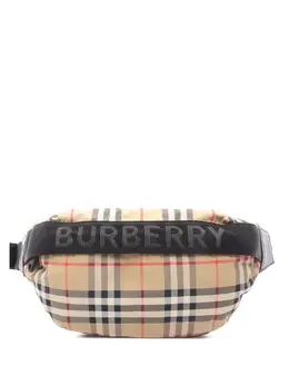 Burberry Pre-Owned: Коричневая поясная сумка 