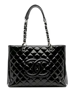CHANEL Pre-Owned: Чёрная сумка-шоппер 