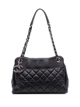 CHANEL Pre-Owned: Чёрная сумка-шоппер 
